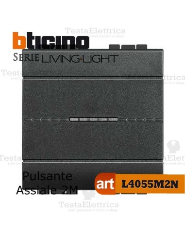 Pulsante 1P 2 moduli  l4055m2n Bticino LivingLight Antracite
