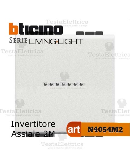 Invertitore 1P 2 moduli  N4054M2 Bticino LivingLight Bianco