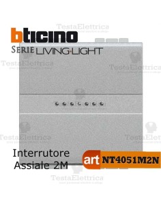 Interruttore 1P 2 moduli  Bticino LivingLight Tech