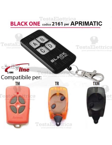 Black One 2161 Radiocomando compatibile Aprimatic Gbs JollyLine