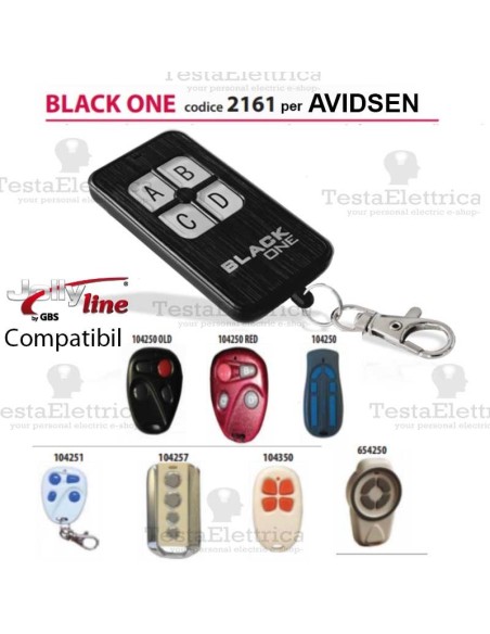 Black One 2161 Radiocomando compatibile AVIDSEN Gbs JollyLine