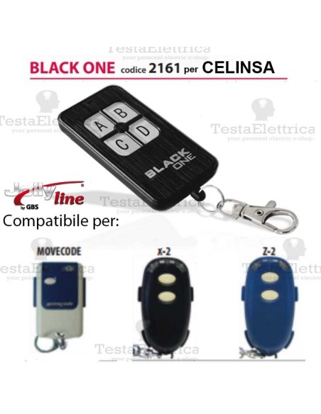 Black One 2161 Radiocomando compatibile CELINSA Gbs JollyLine