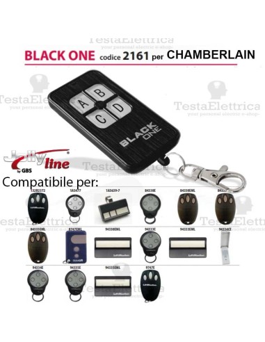Black One 2161 Radiocomando compatibile CHAMBERLAIN Gbs JollyLine