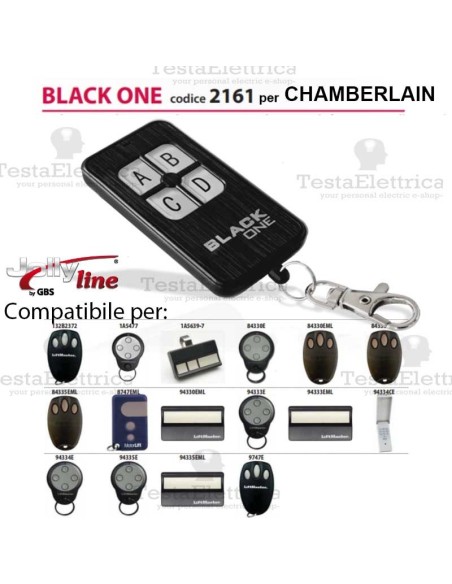 Black One 2161 Radiocomando compatibile CHAMBERLAIN Gbs JollyLine