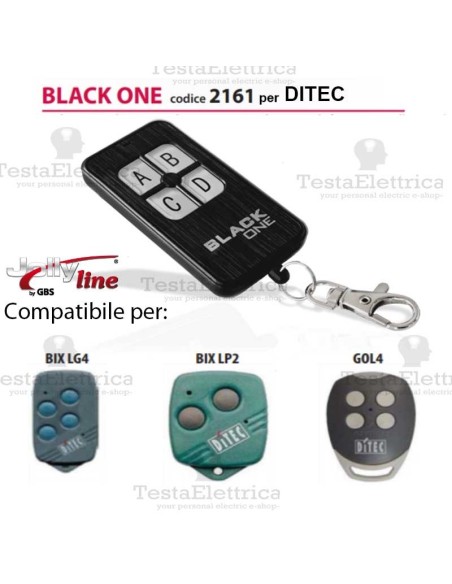 Telecomando compatibile DITEC auto apprendente BlackOne