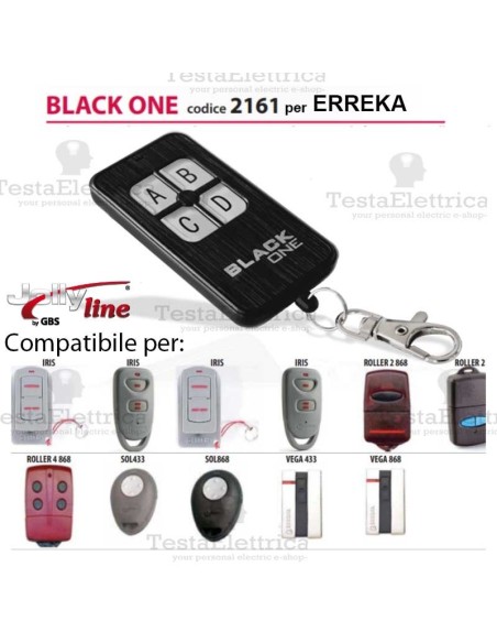 Black One 2161 Radiocomando compatibile ERREKA Gbs JollyLine