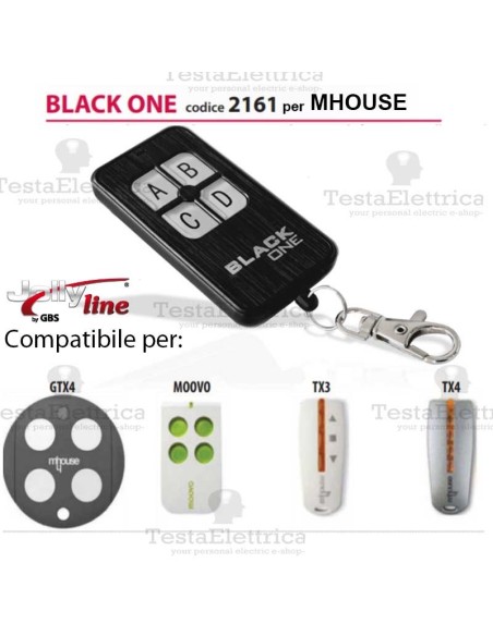 Telecomando compatibile MHOUSE auto apprendente BlackOne