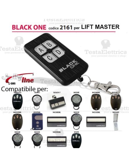 Black One 2161 Radiocomando compatibile LIFT MASTER Gbs JollyLine