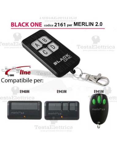 Black One 2161 Radiocomando compatibile merlin 2.0 Gbs JollyLine