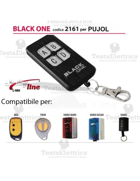 Telecomando compatibile PUJOL auto apprendente BlackOne