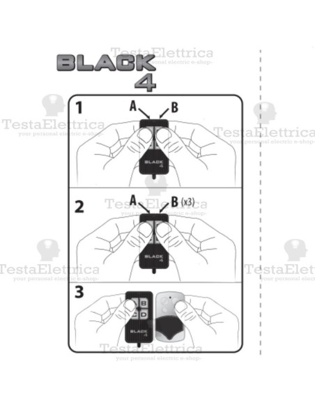 Radiocomando universale auto apprendente codice fisso black 4 jolly line