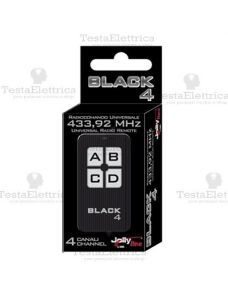 Radiocomando universale auto apprendente codice fisso black 4 jollyline