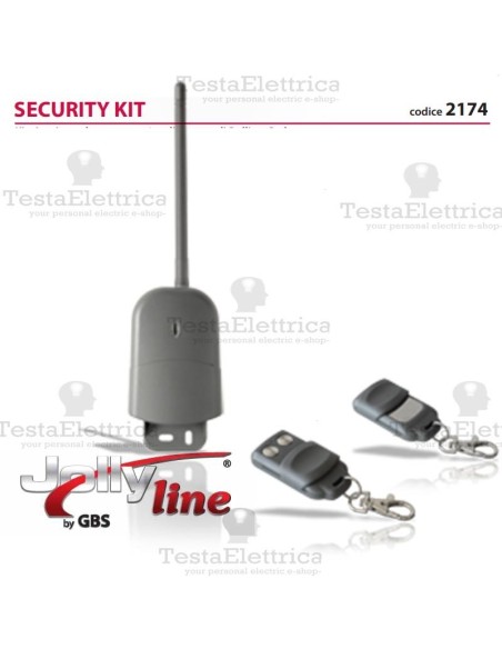 Kit ricevitore da esterno a 433,92 Mhz + 2 radiocomandi Rolling Code