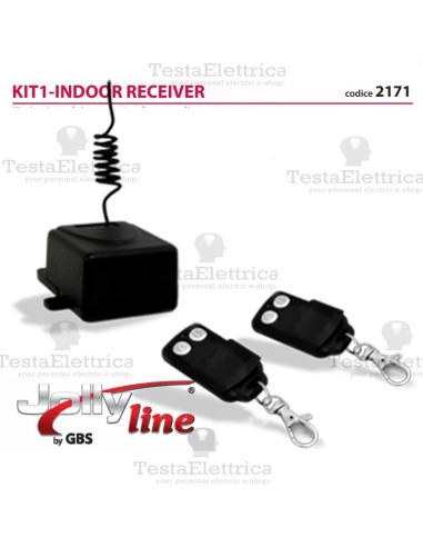 KIT1-INDOOR RECEIVER Kit ricevitore da interno a 433,92 Mhz + 2 radiocomandi Fix Code