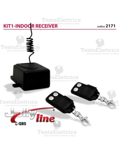 KIT1-INDOOR RECEIVER Kit ricevitore da interno a 433,92 Mhz + 2 radiocomandi Fix Code