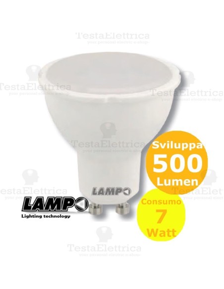 Faretto led GU10 220V 7 Watt MR16 dikled Lampo