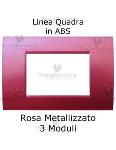 Placchetta rosa metallizzato compatibile con serie Bticino Matix