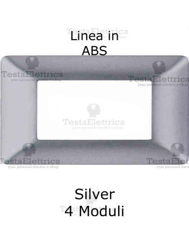 Placca Silver 4 moduli compatibile serie Matix Bticino