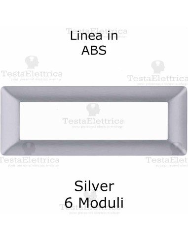 Placca Silver 6 moduli compatibile serie Matix Bticino