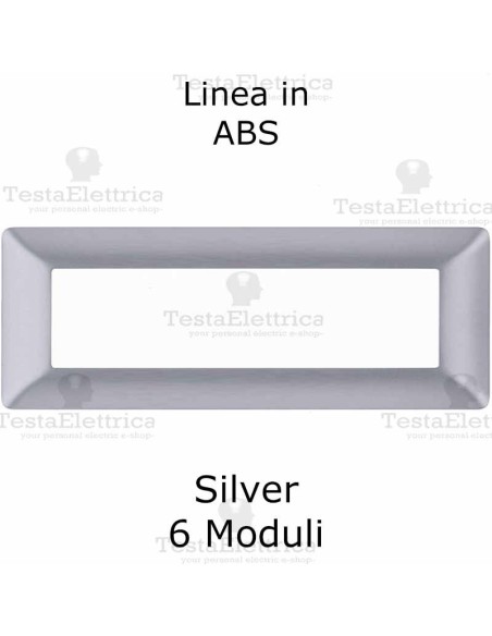 Placca Silver 6 moduli compatibile serie Matix Bticino