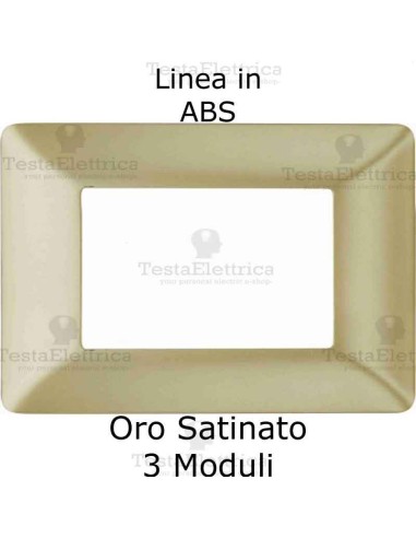 Placca Oro Satinato 3 moduli compatibile serie Matix Bticino