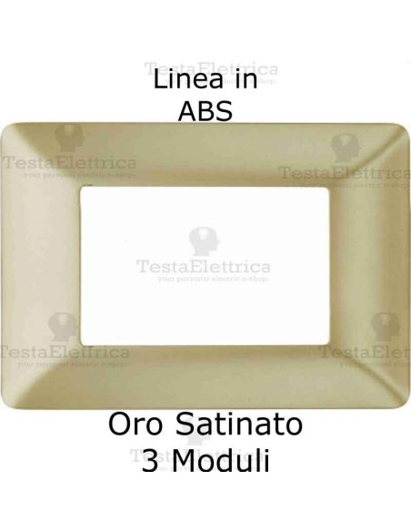 Placca Oro Satinato 3 moduli compatibile serie Matix Bticino
