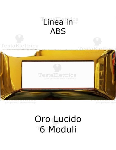 Placca Oro Lucido 6 moduli compatibile serie Matix Bticino