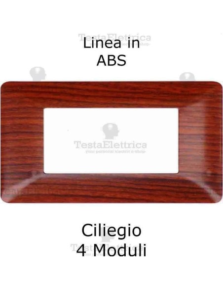 Placca Legno Ciliegio 4 moduli compatibile serie Matix Bticino