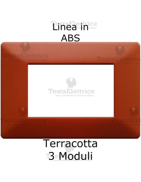 Placca Terracotta 3 moduli in ABS compatibile serie Matix Bticino