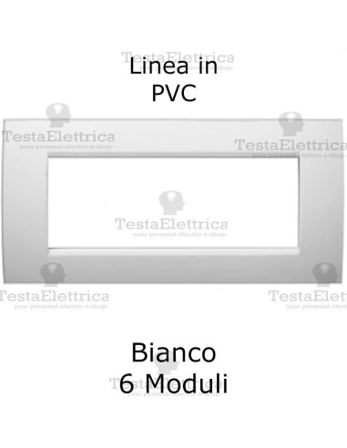 Placchetta elettrica Bianca 6 moduli compatibile serie Matix Bticino