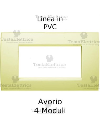 Placchetta elettrica Avorio 4 moduli compatibile serie Matix Bticino