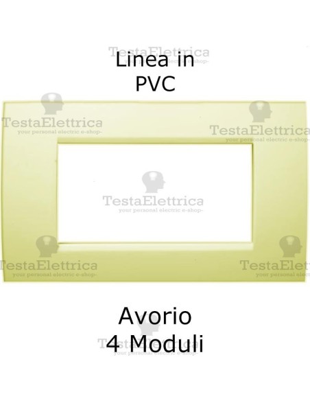 Placchetta elettrica Avorio 4 moduli compatibile serie Matix Bticino
