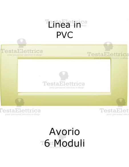 Placchetta elettrica Avorio 6 moduli compatibile serie Matix Bticino