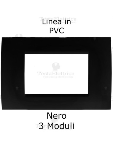 Placchetta elettrica Nero Lucido 3 moduli compatibile serie Matix Bticino