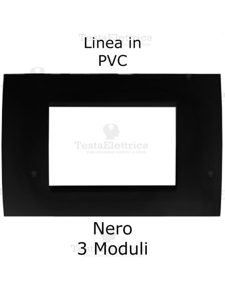 Placchetta elettrica Nero Lucido 3 moduli compatibile serie Matix Bticino