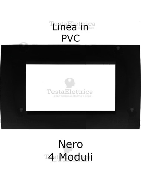 Placchetta elettrica Nero Lucido 4 moduli compatibile serie Matix Bticino