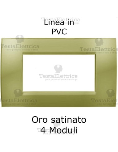 Placchetta elettrica Oro Satinato 4 moduli compatibile serie Matix Bticino