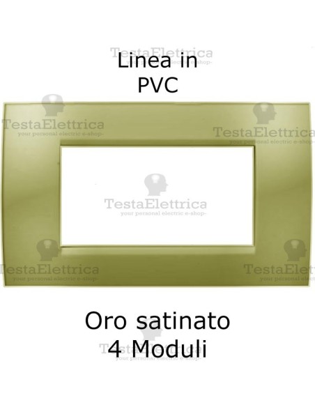 Placchetta elettrica Oro Satinato 4 moduli compatibile serie Matix Bticino