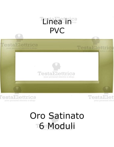 Placchetta elettrica Oro Satinato 6 moduli compatibile serie Matix Bticino