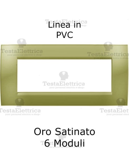 Placchetta elettrica Oro Satinato 6 moduli compatibile serie Matix Bticino