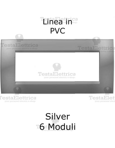Placchetta elettrica Silver 6 moduli compatibile serie Matix Bticino