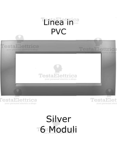 Placchetta elettrica Silver 6 moduli compatibile serie Matix Bticino
