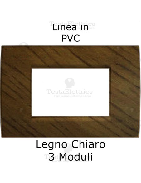 Placchetta elettrica Legno Chiaro 3 moduli compatibile serie Matix Bticino