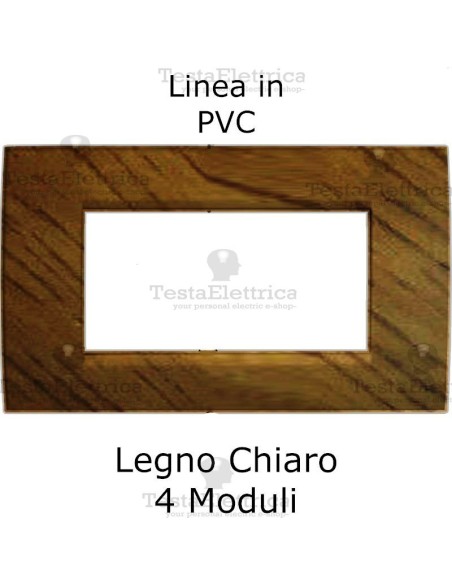 Placchetta elettrica Legno Chiaro 4 moduli compatibile serie Matix Bticino