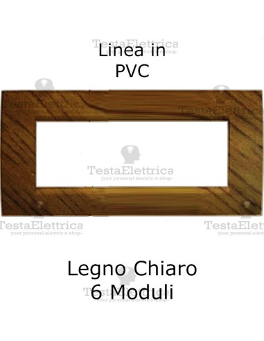 Placchetta elettrica Legno Chiaro 6 moduli compatibile serie Matix Bticino