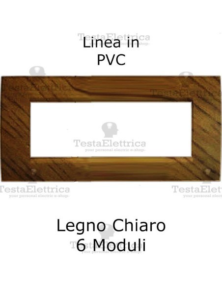 Placchetta elettrica Legno Chiaro 6 moduli compatibile serie Matix Bticino