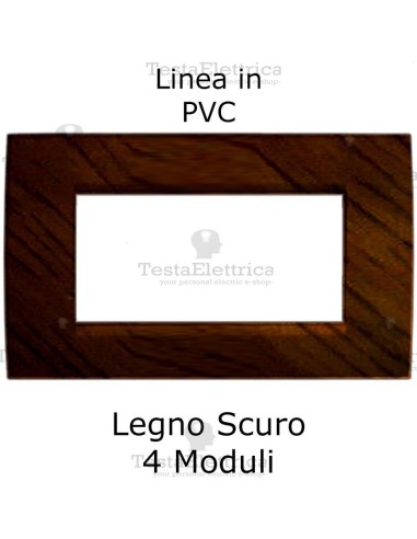 Placchetta elettrica Legno Scuro 4 moduli compatibile serie Matix Bticino