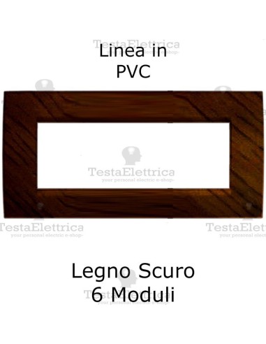 Placchetta elettrica Legno Scuro 6 moduli compatibile serie Matix Bticino