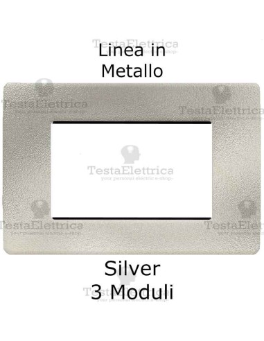 Placca Silver 3 moduli in Metallo compatibile serie Matix Bticino