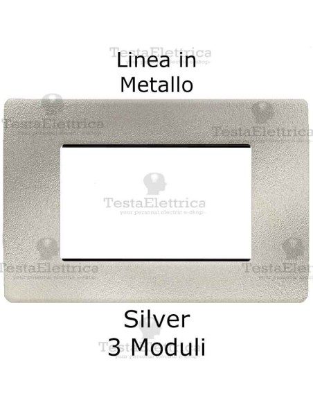 Placca Silver 3 moduli in Metallo compatibile serie Matix Bticino